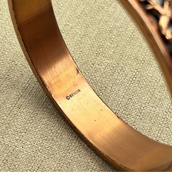 Vintage copper leaf Elegant Gold and Copper Leaf Bracelet bangle - Picture 7 of 9